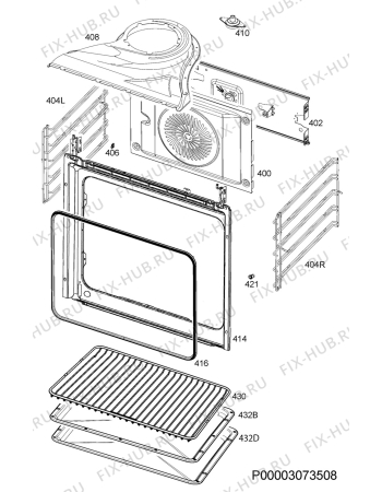 Взрыв-схема плиты (духовки) Electrolux ROB6440AOX - Схема узла Oven